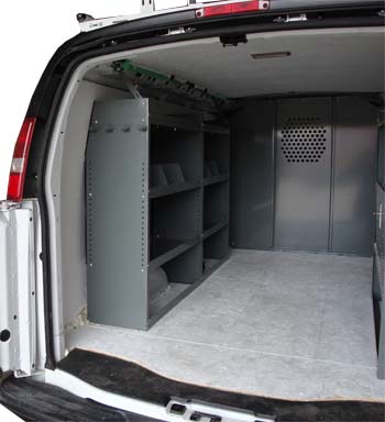 Van shelving - Driver Side 2 Shelving Units